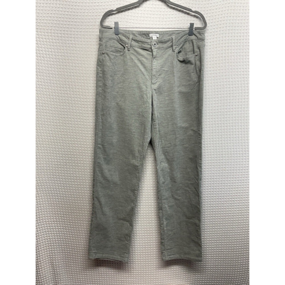 J. Jill Corduroy Womens Pants Gray Size 14 Mid Rise Stretch Cotton Blend